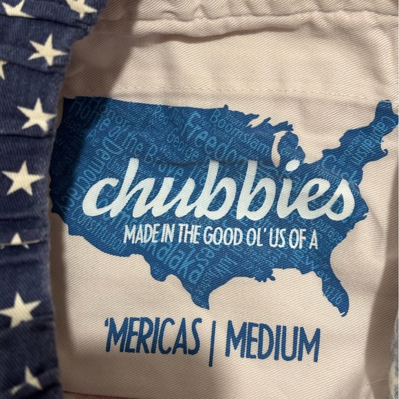 Chubbies Swim Trunks Men’s Medium Shorts USA Flag Mericas Patriotic Cotton 5” - Picture 4 of 8